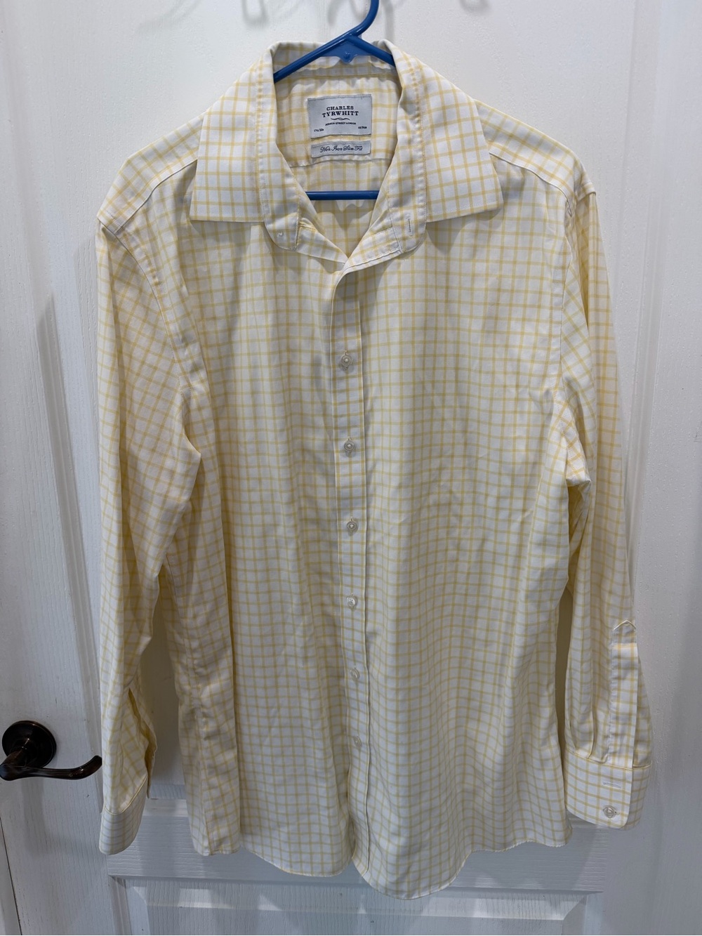 Charles Tyrwhitt Pale Yellow Windowpane Dress Shirt